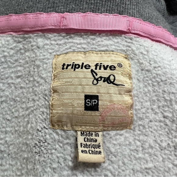 Triple Five Soul Y2K Gray Long Front Zip Fleece Size Small - Picture 9 of 12